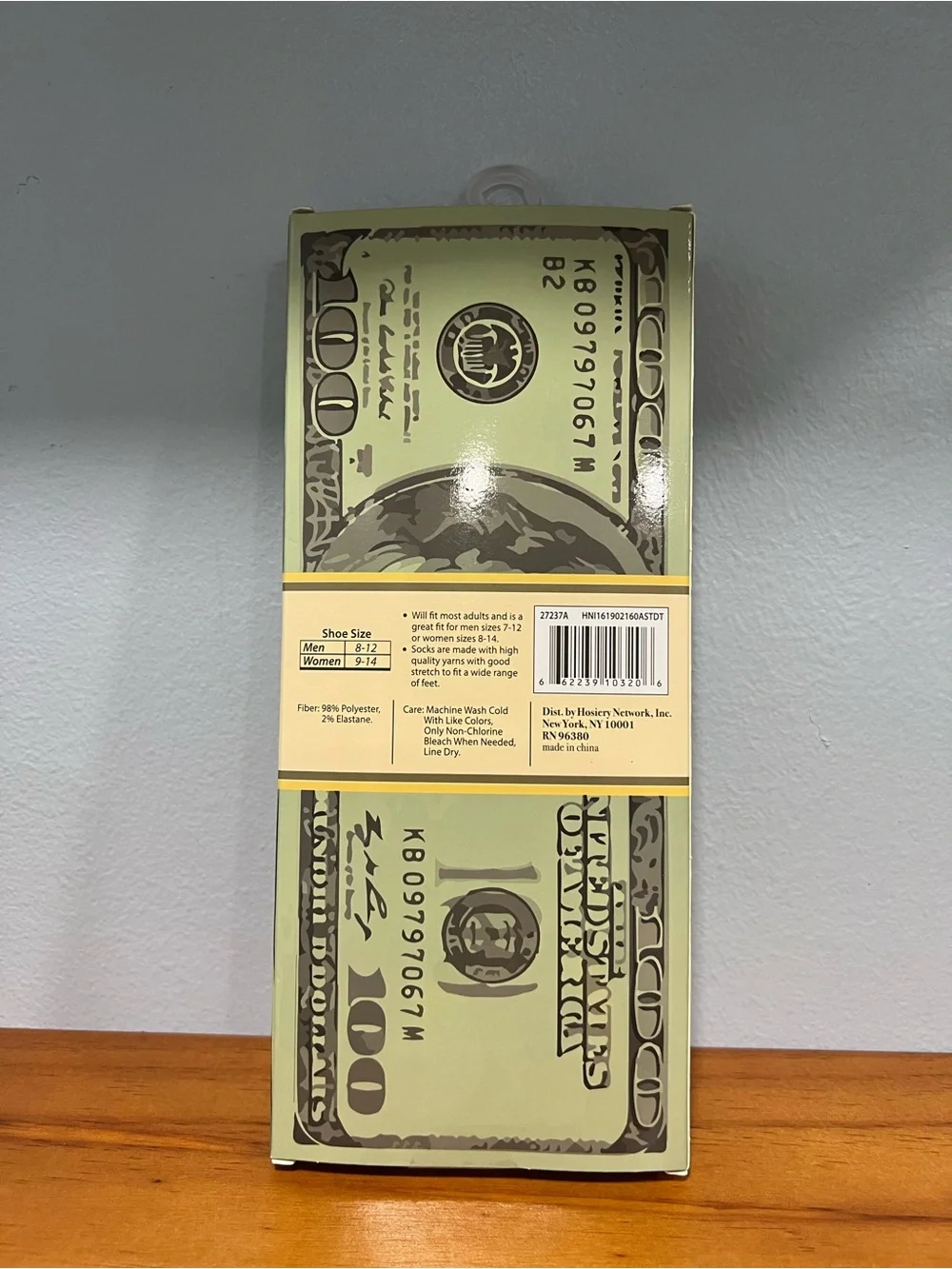 SOCKOPATH Money Socks NIB 1 Crew Pair In Gift Box One Size Men 8-12 Women's 9-14